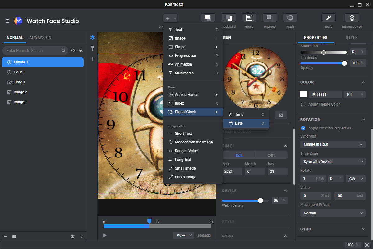 Creating a dial for smart watches for the day of cosmonautics - My, Design, Smart watch, Watchface, Android, Video, Soundless, Vertical video, Longpost