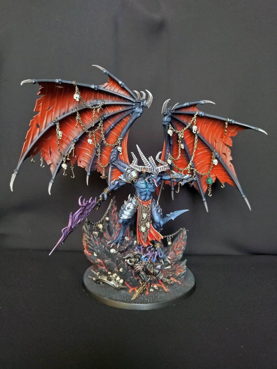 Be'lakor. So a squirrel came to the cute one. - My, Warhammer 40k, Belakor, Warhammer: age of sigmar, Painting miniatures, Chaos daemons, Daemon Prince, Longpost