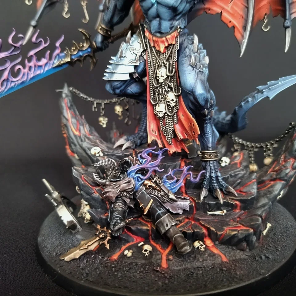 Be'lakor. So a squirrel came to the cute one. - My, Warhammer 40k, Belakor, Warhammer: age of sigmar, Painting miniatures, Chaos daemons, Daemon Prince, Longpost