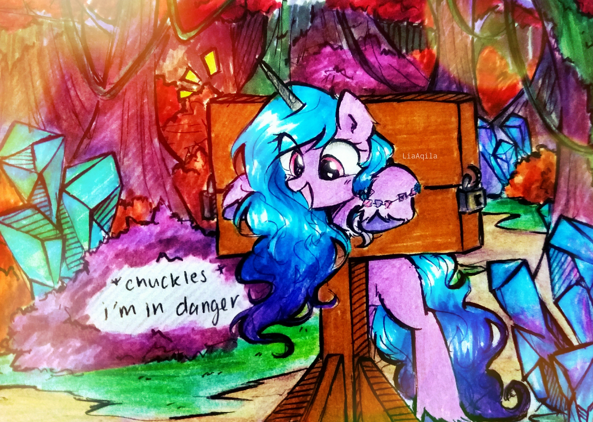 Gihihi, I'm in danger! - My little pony, Izzy Moonbow, Liaaqila