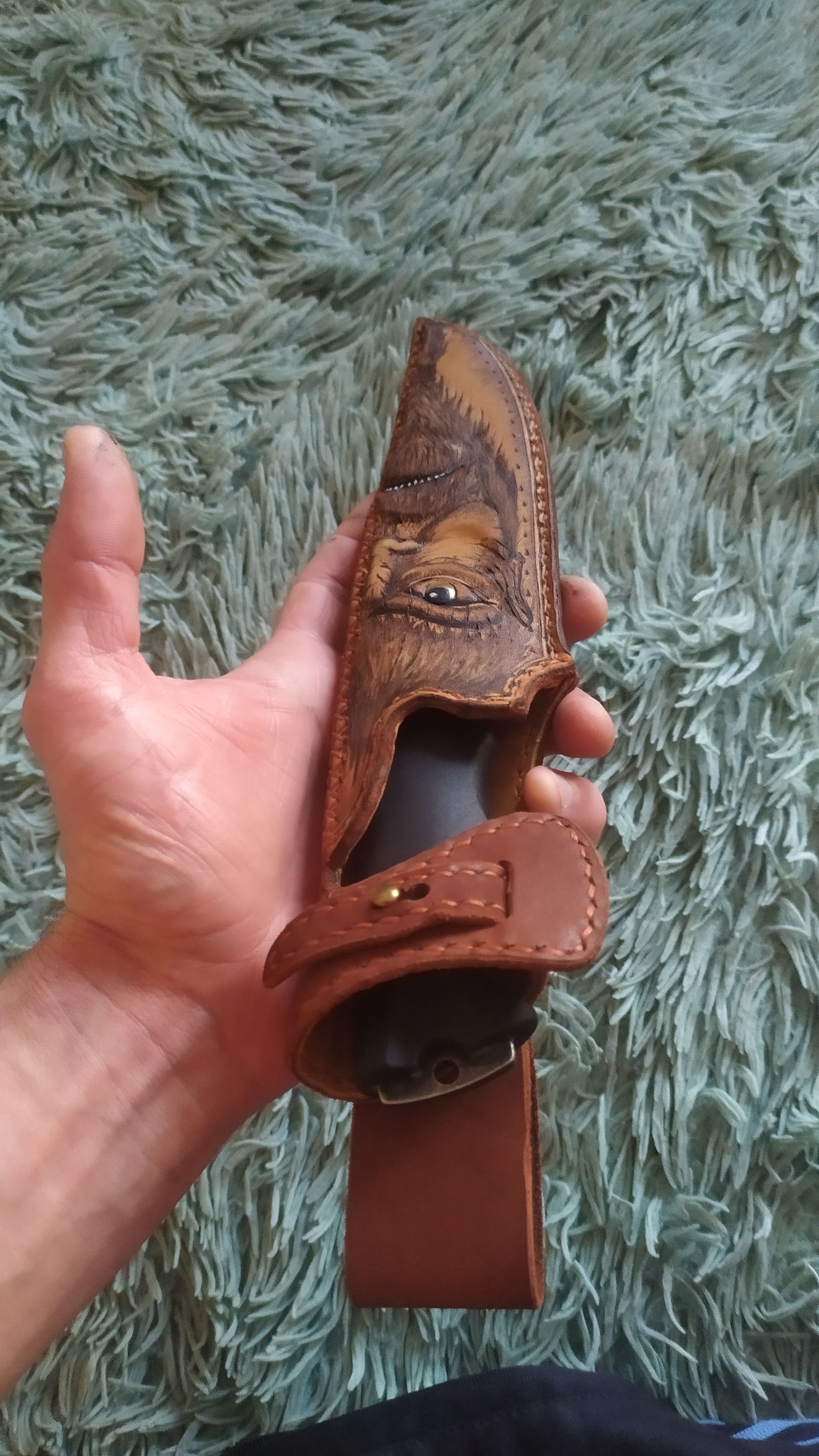 Genuine leather sheath - My, Leather products, Natural leather, Leather, Male, Handmade, Craft, Accessories, Sheath, Pyrography, Longpost, Needlework without process