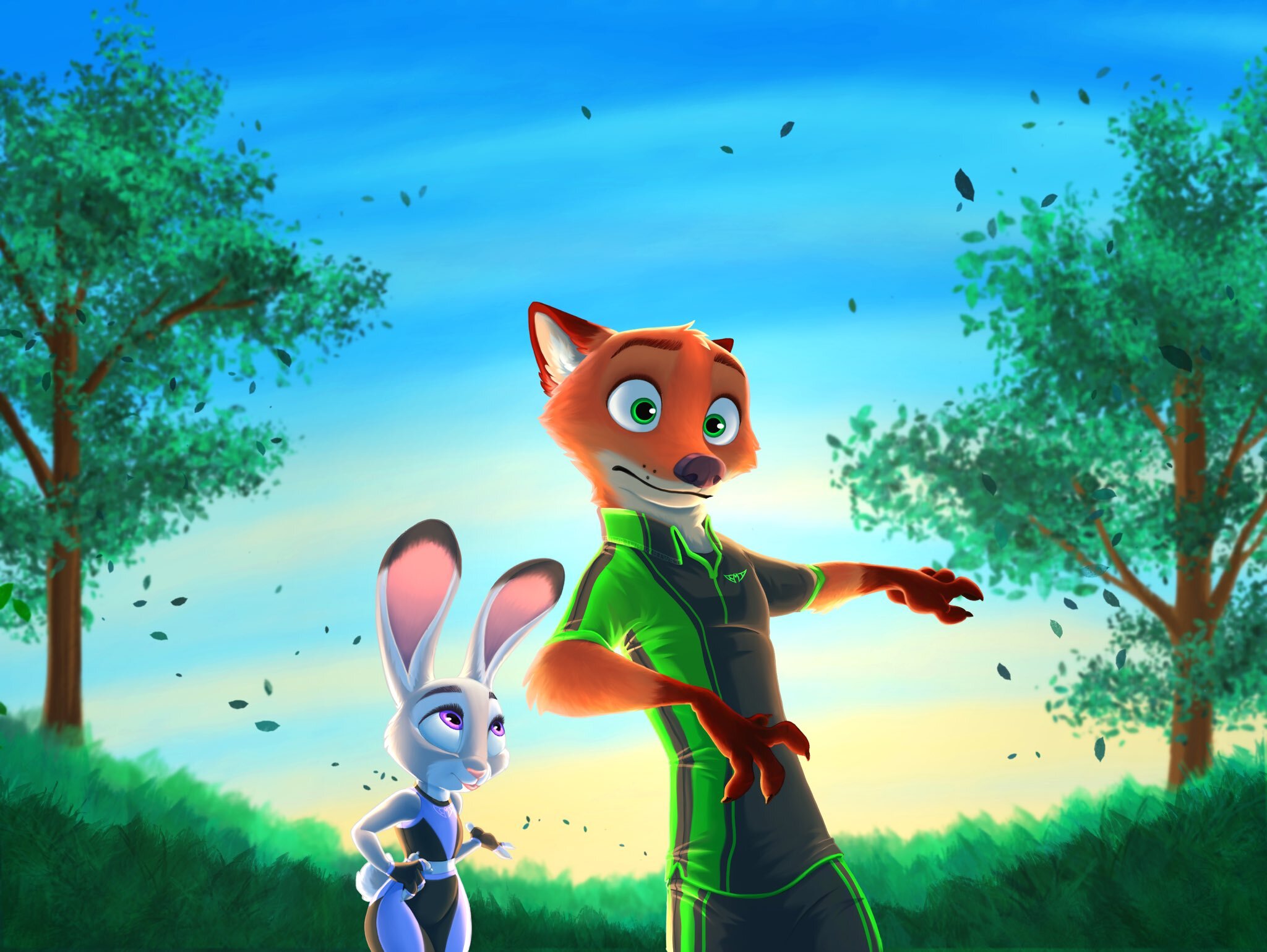 Continuation of the post When I thought that the training was over - Zootopia, Nick wilde, Judy hopps, Nick and Judy, Workout, Sketch, Art, Thewinterbunny, Reply to post