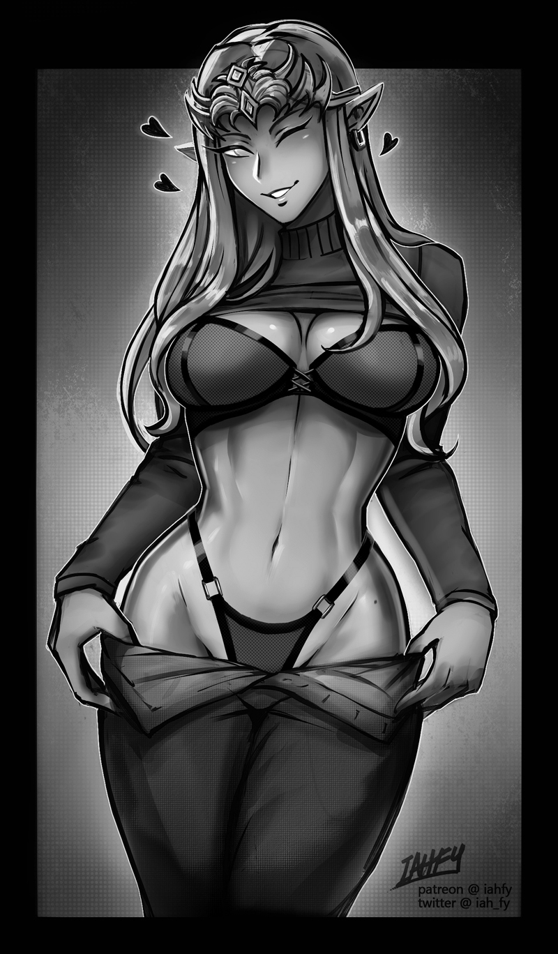 Princess Zelda - NSFW, Girls, Art, Princess zelda, The legend of zelda, Iahfy, Hand-drawn erotica, Underwear