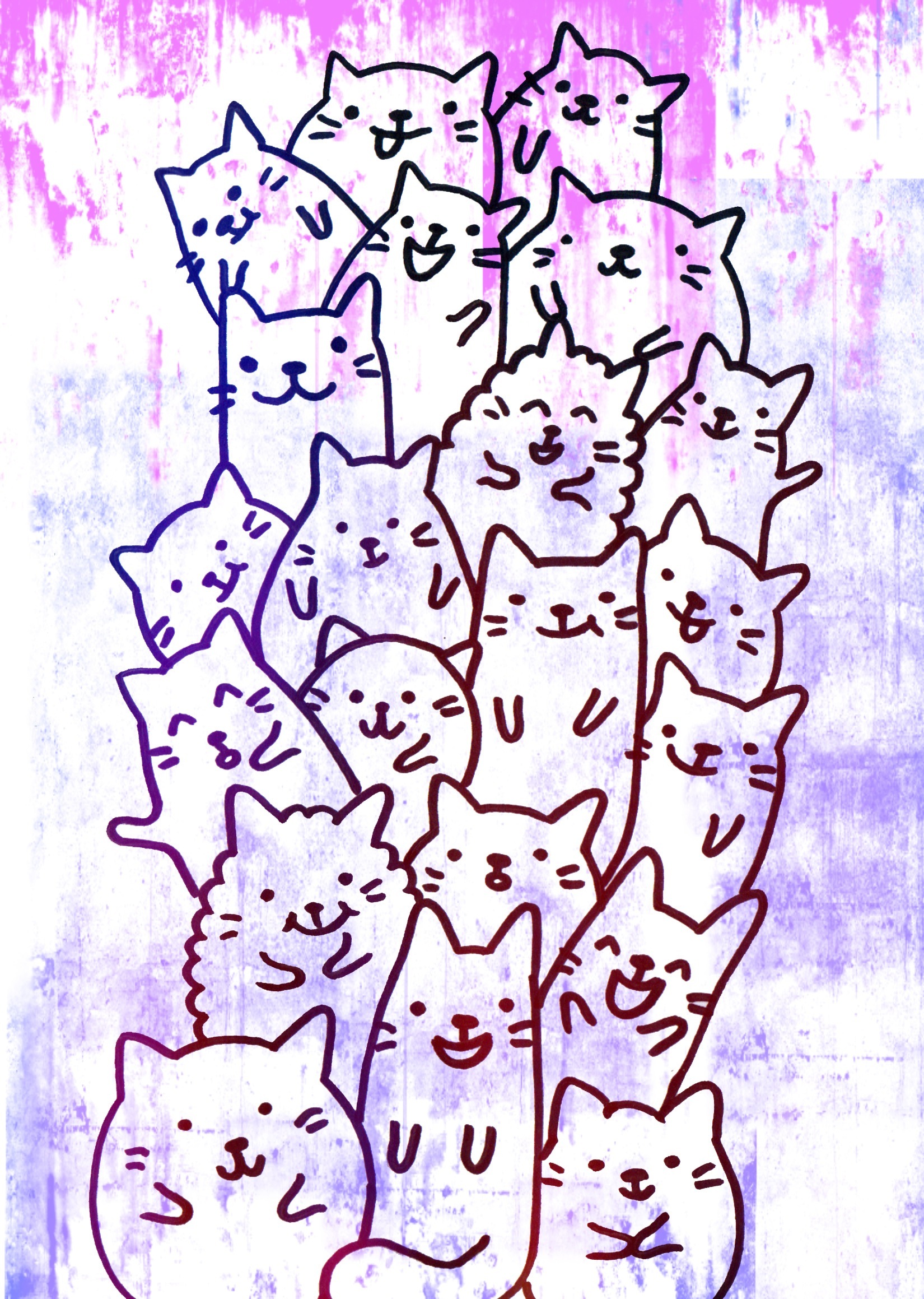 Griffin cats - My, Art, Drawing, Doodle, cat, Kittens, Milota, 