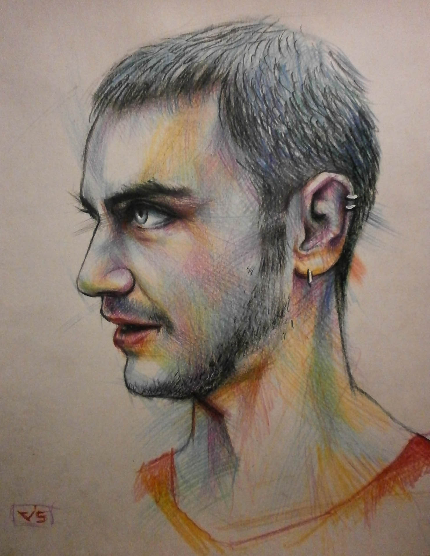 Portrait of a Friend - My, Drawing, Sketch, Sketch, Painting, 