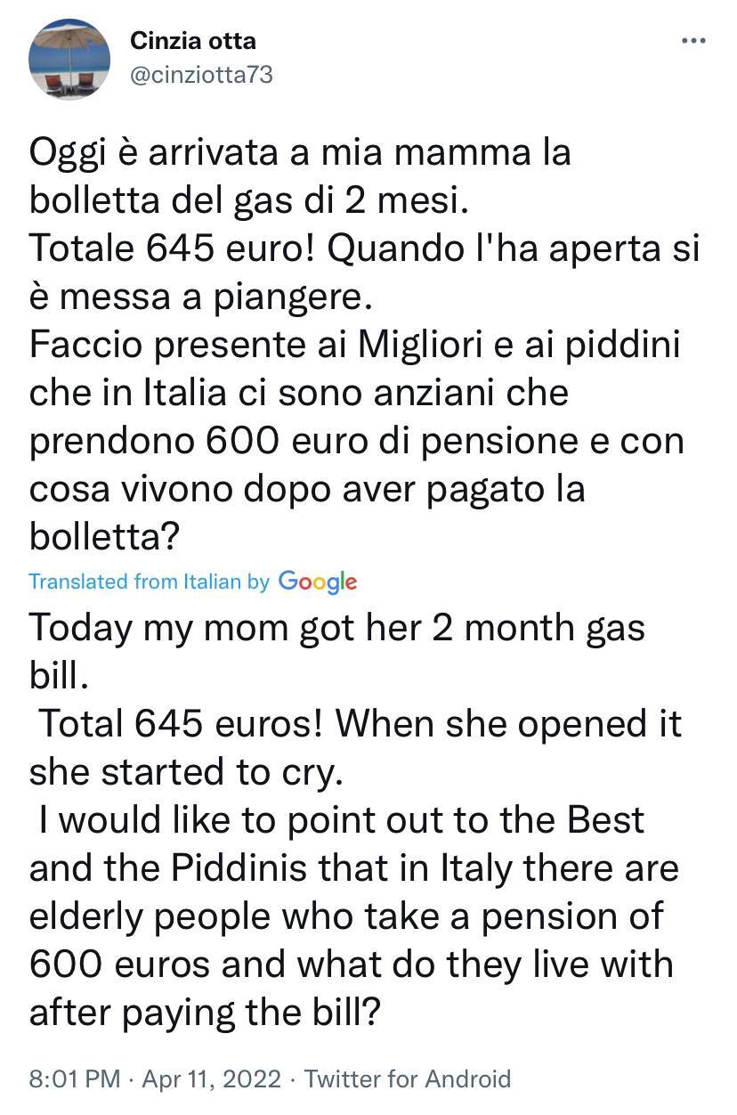 Italians complain - Gas, Pension, Italy