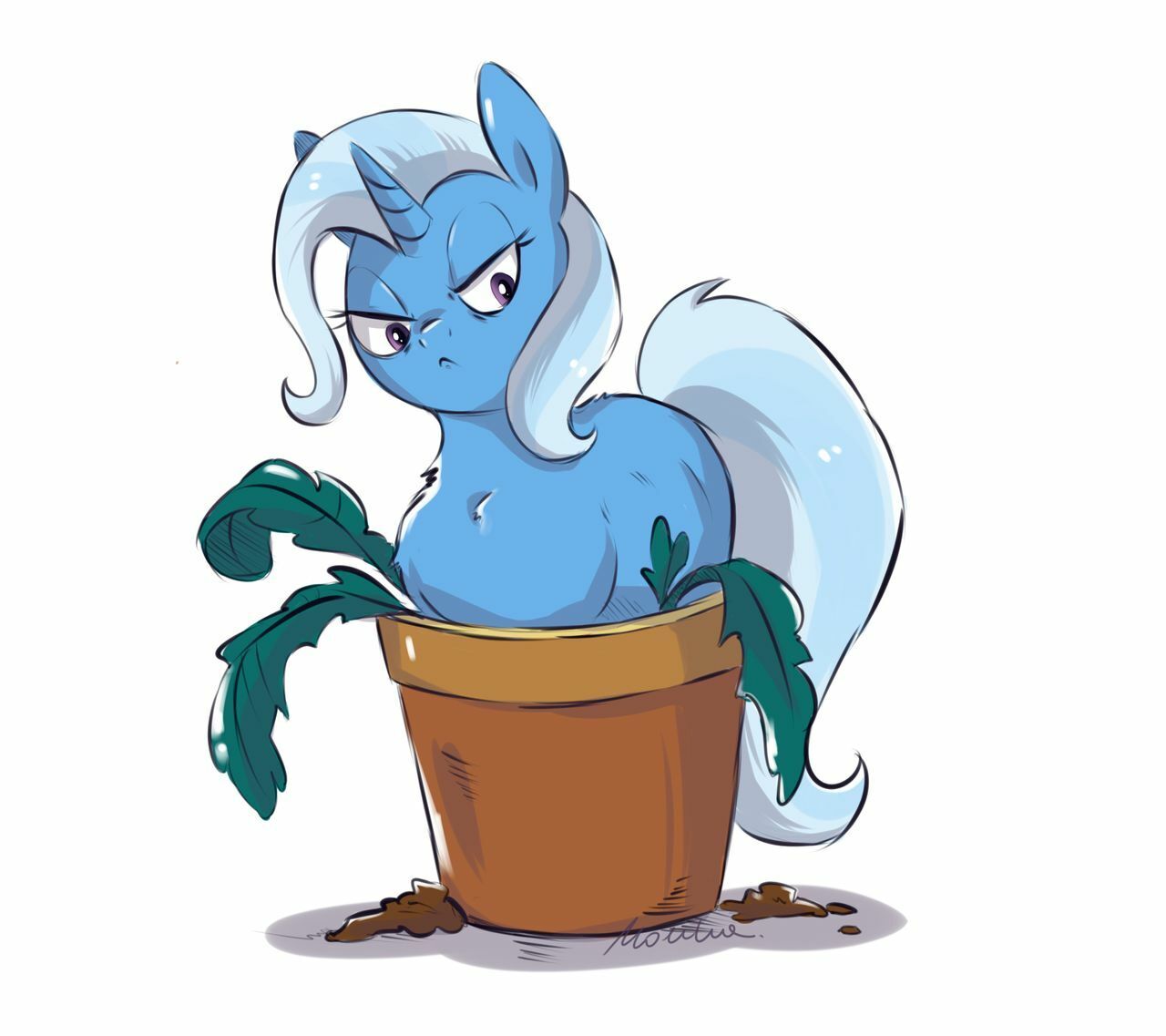 This pot belongs to the great and mighty Trixie. - My little pony, PonyArt, Trixie, Buttersprinkle