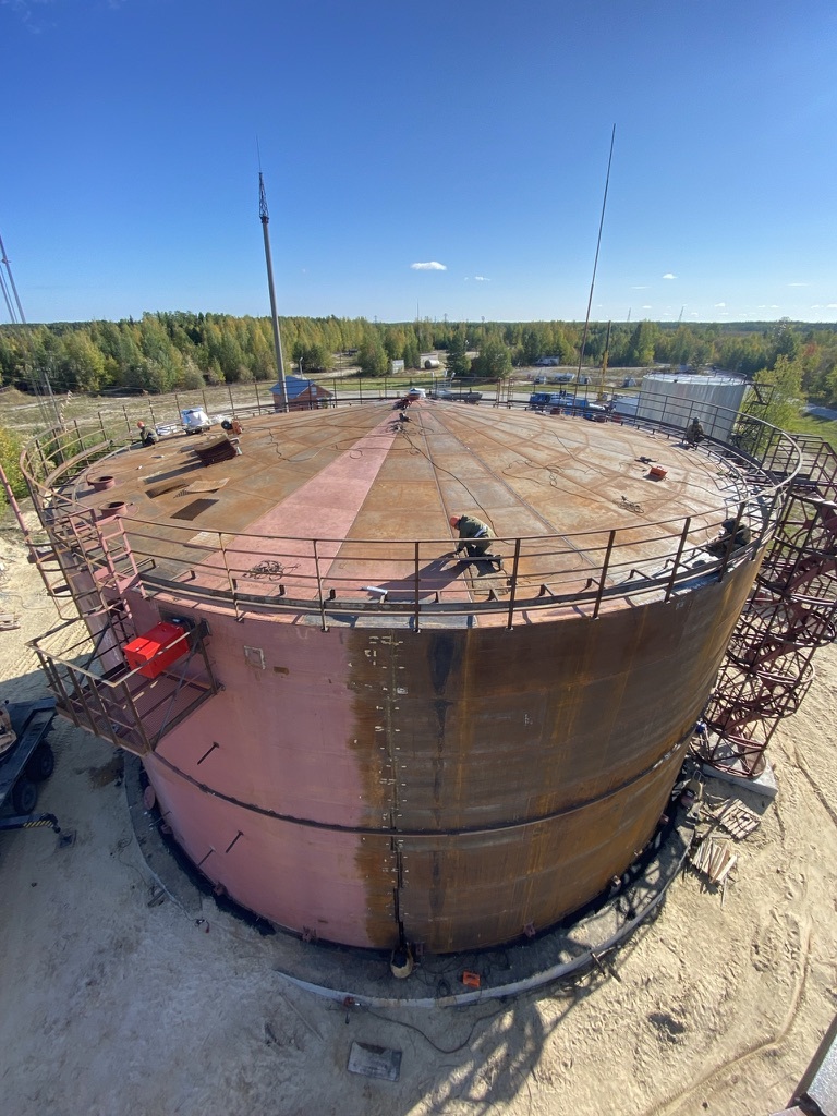 Installation of vertical tanks - My, Production, Technics, Factory, Building, Video, Youtube, Longpost