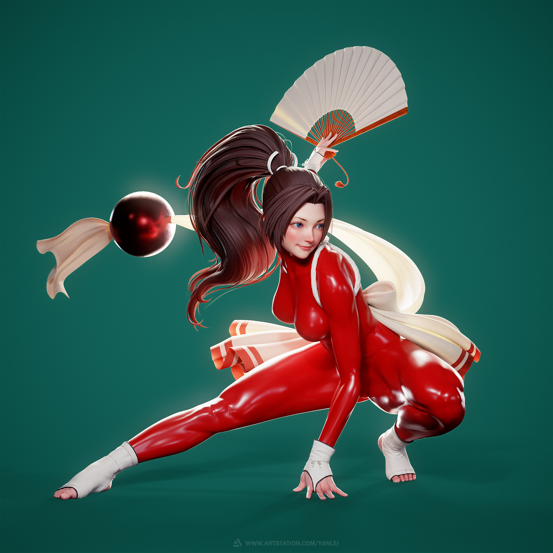 Mai Shiranui - NSFW, Девушки, The King of Fighters, Спортивные девушки, Арт, 3D, Фитоняшка, Mai Shiranui, Крепкая девушка, Видео, Длиннопост, Yanlei