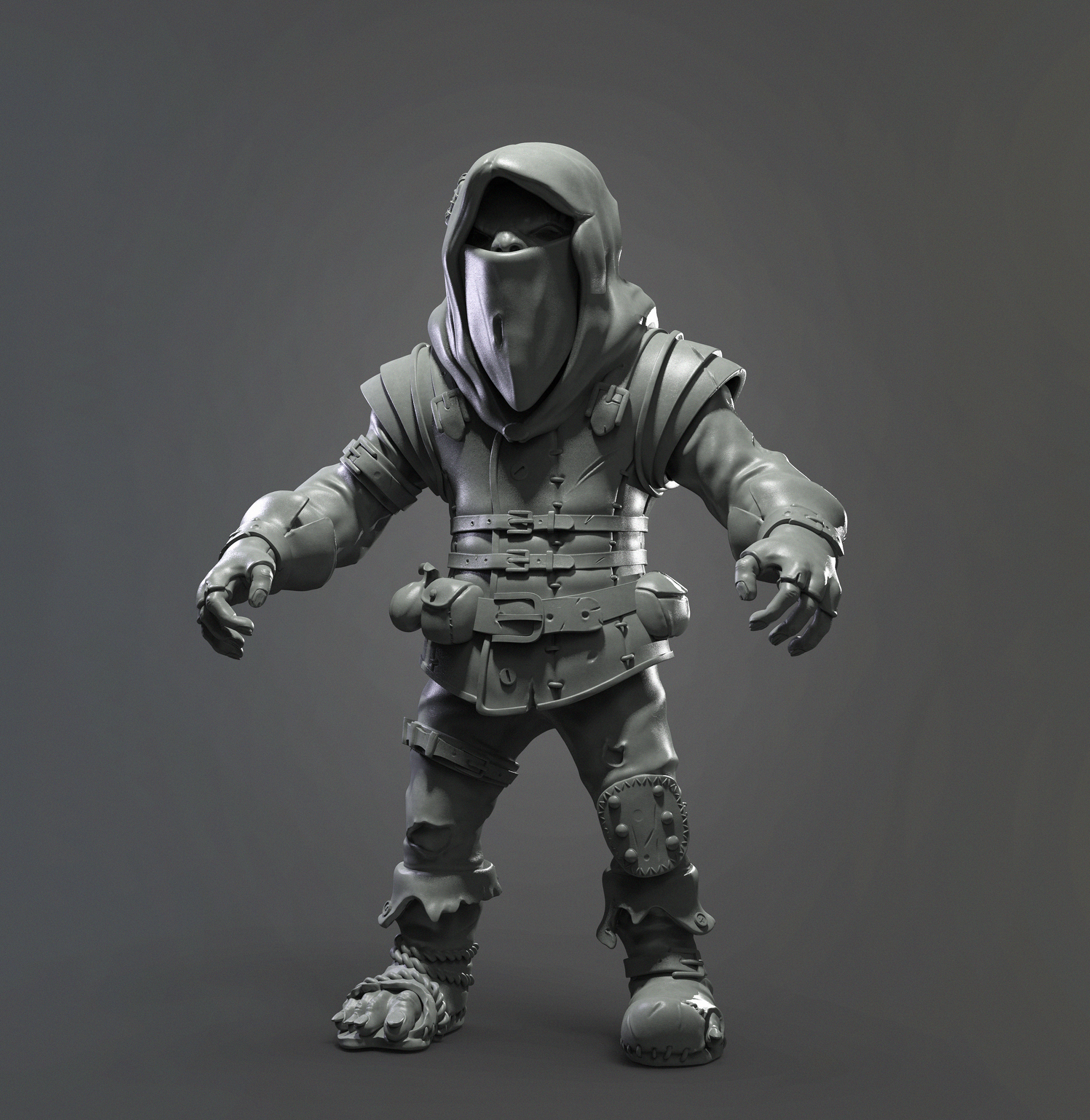 Thief Goblin Handpainted - Моё, Blender, 3D, 3D моделирование, Компьютерная графика, Gamedev, Game Art, Ассасин, Zbrush, Autodesk Maya, 3D графика, 3d-Coat, Длиннопост