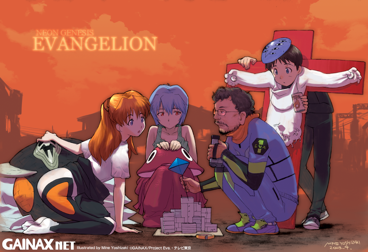 Gainax art museum - Аниме, Anime Art, Gainax, Evangelion, Flcl, Длиннопост