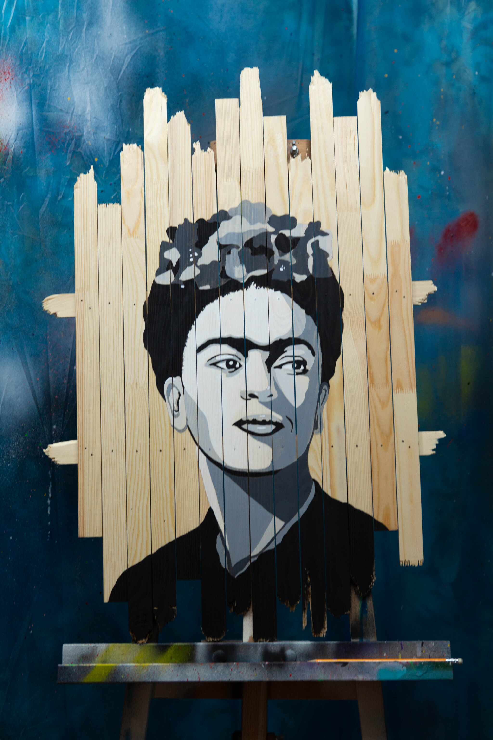 Unreal Frida. We do it in order - My, Modern Art, Handmade, Design, Painting, Flowers, Interior, Frida Kahlo, Video, Vertical video, Longpost, Needlework with process