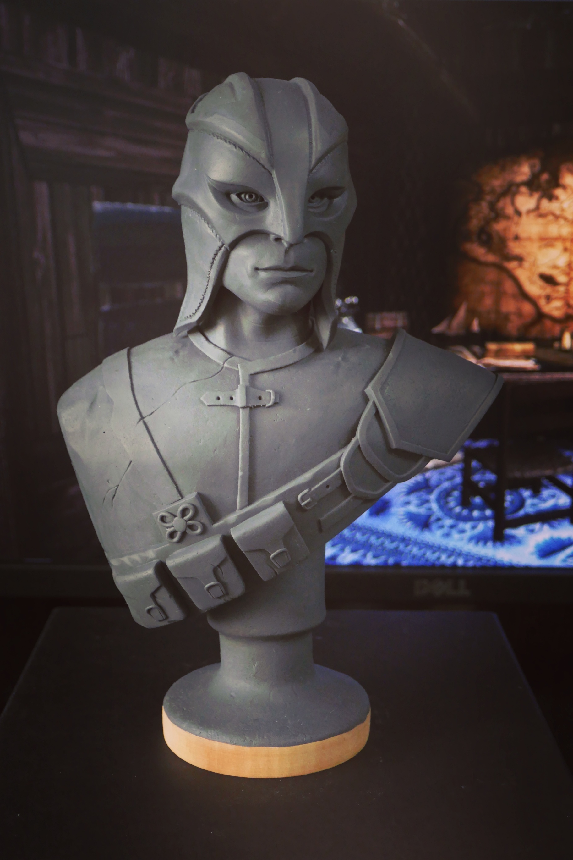 Bust of the Grey Fox, handmade - My, The Elder Scrolls V: Skyrim, Grey Fox, Sculpture, Video game, Fantasy, The elder scrolls, The Elder Scrolls IV: Oblivion, Games, Longpost