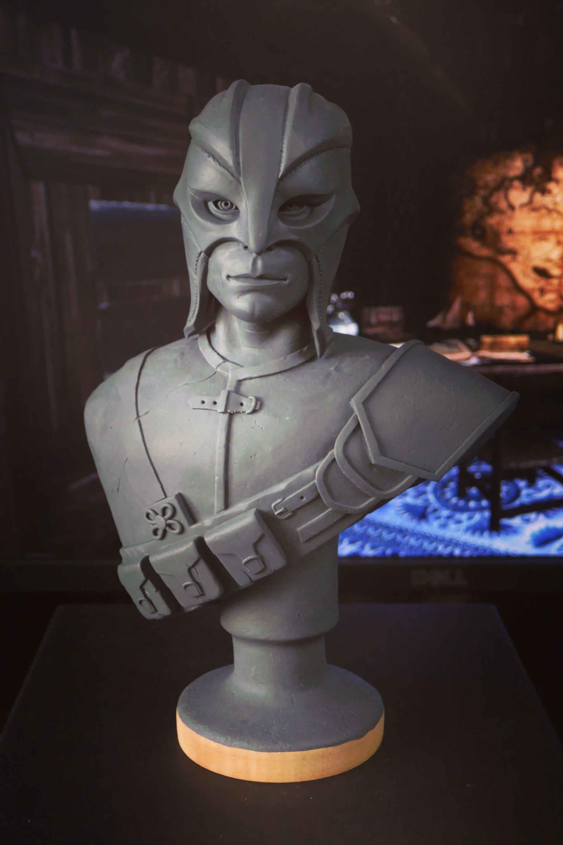 Bust of the Grey Fox, handmade - My, The Elder Scrolls V: Skyrim, Grey Fox, Sculpture, Video game, Fantasy, The elder scrolls, The Elder Scrolls IV: Oblivion, Games, Longpost