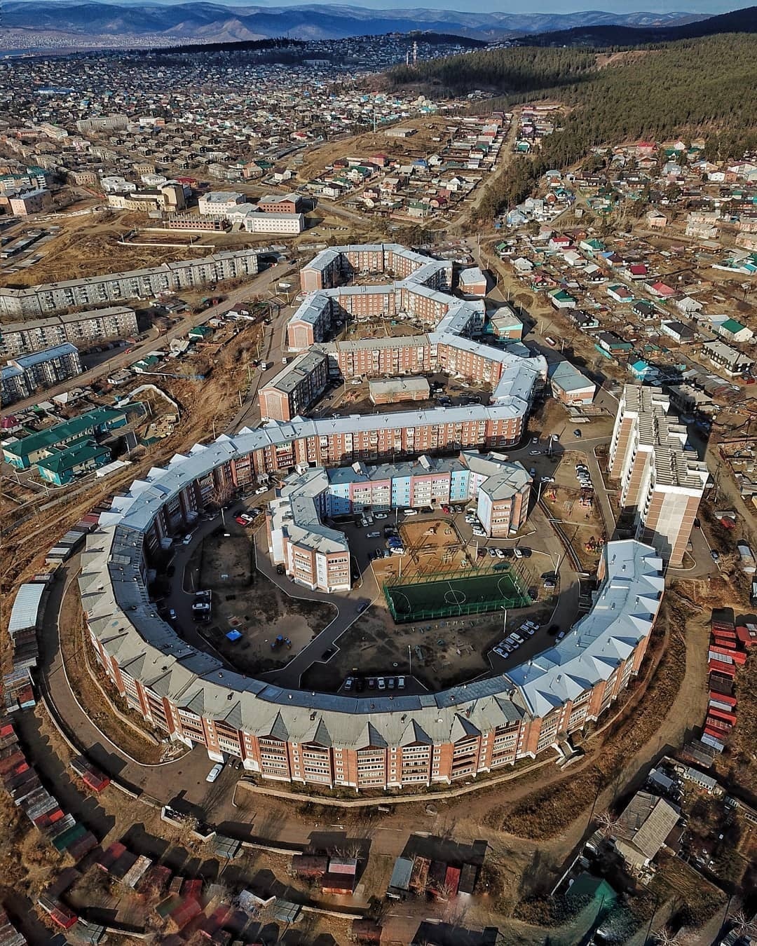 The longest five-story building in Russia - Ulan-Ude, Five-story building, Travel across Russia, The photo, Buryatia, Architecture