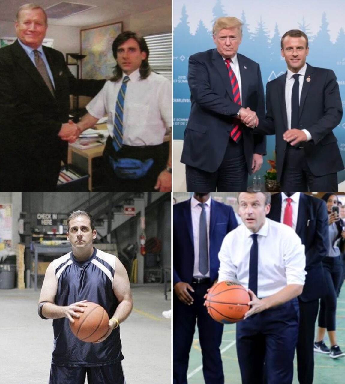 Cosplay king - Emmanuel Macron, Steve Carell, Similarity, Longpost, Actors and actresses, Celebrities, TV series office