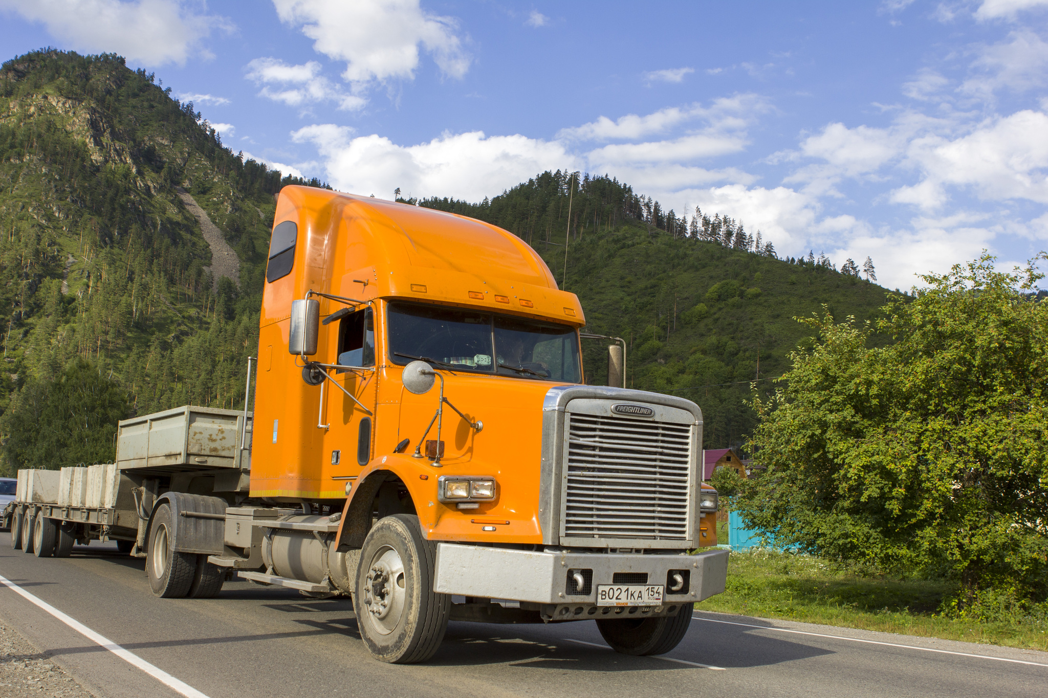 Truck in the mountains - My, Truck, The mountains, Transport, Truckers, Altai Republic