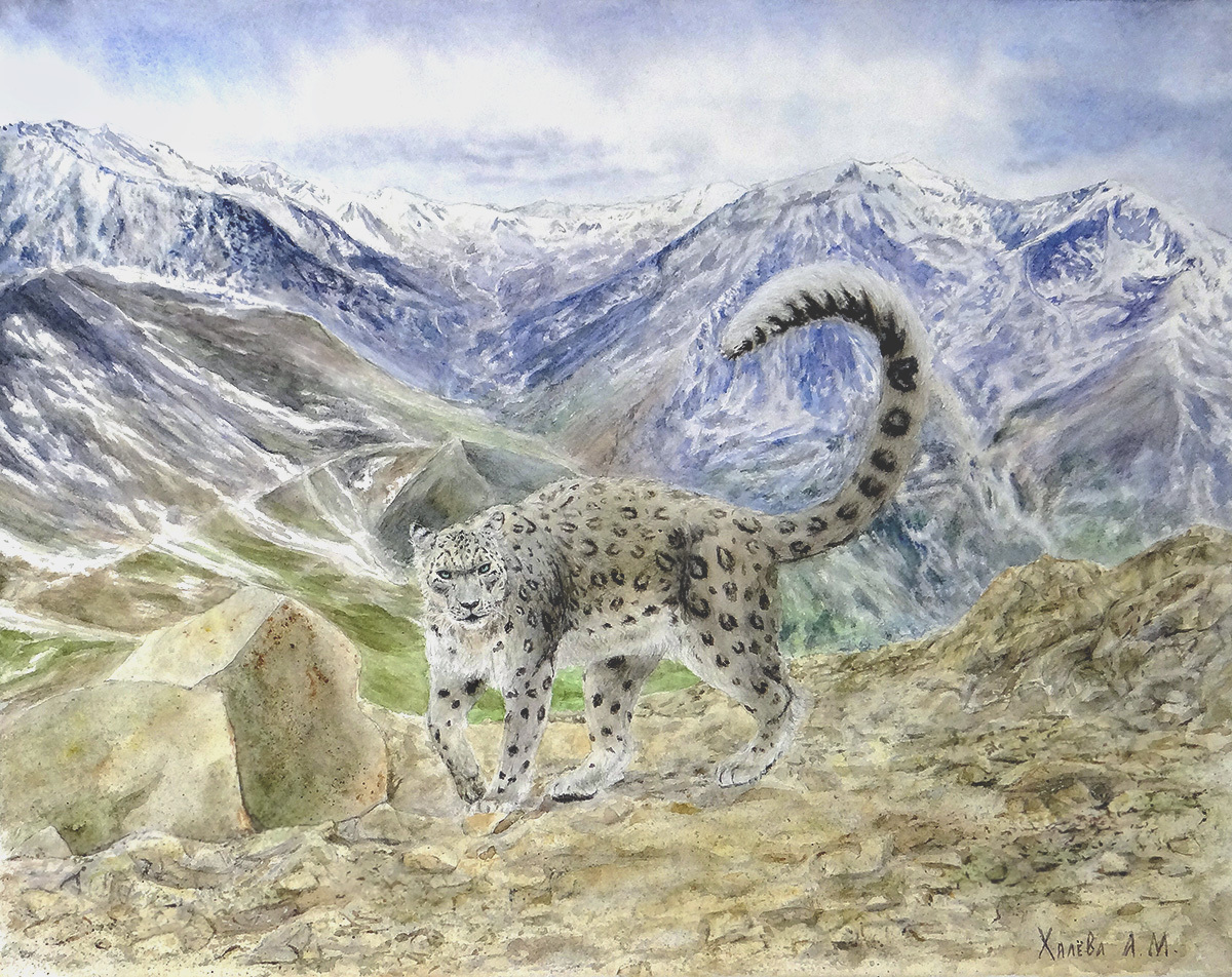 Leopard - My, Watercolor, Leopard, Animals, Painting, Art, Animalistics