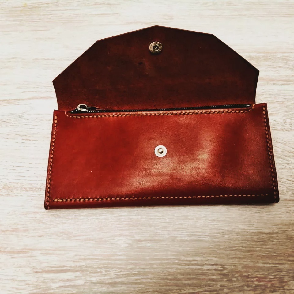 A birthday gift for mom) - My, Wallet, Natural leather, With your own hands, Longpost