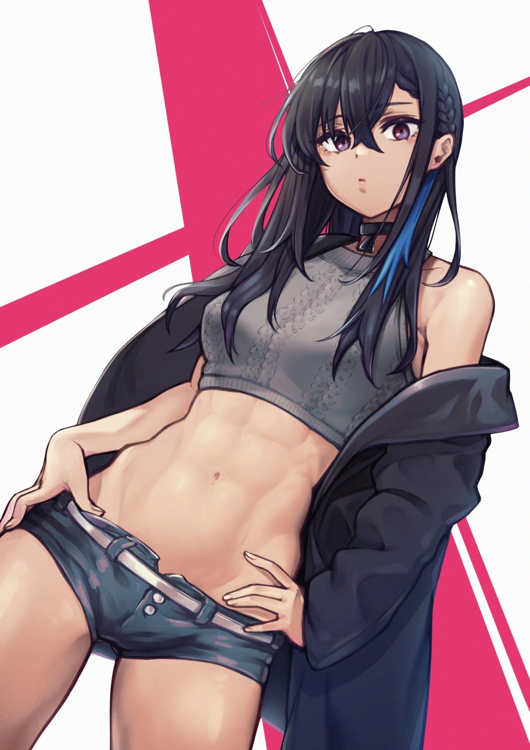 Ichinose Uruha - Strong girl, Art, Girls, Muscleart, Anime, Anime art, Virtual youtuber