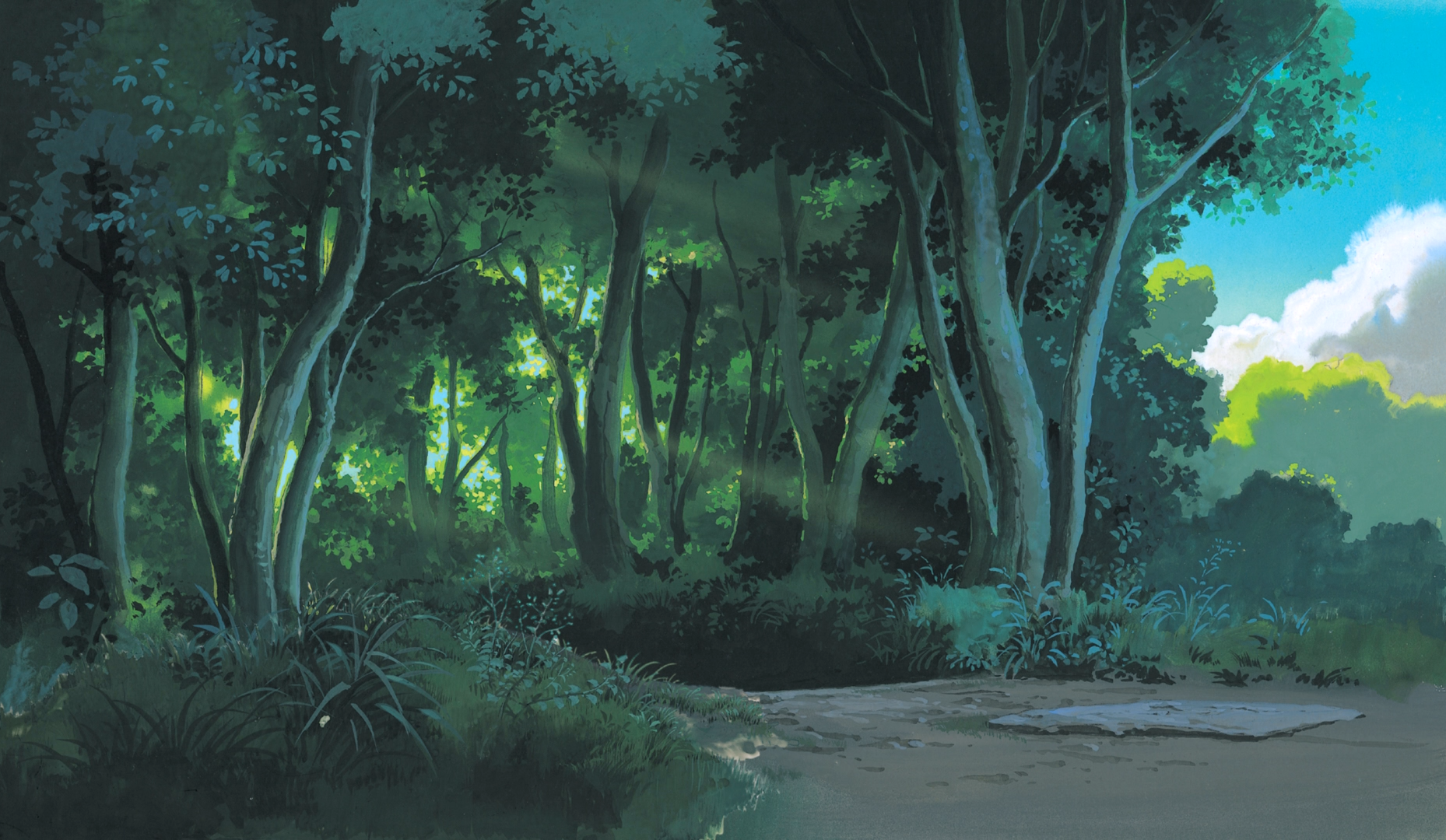 My Neighbor Totoro - Anime, Anime art, My neighbor Totoro, Kazuo Oga, Studio ghibli, Landscape, Longpost