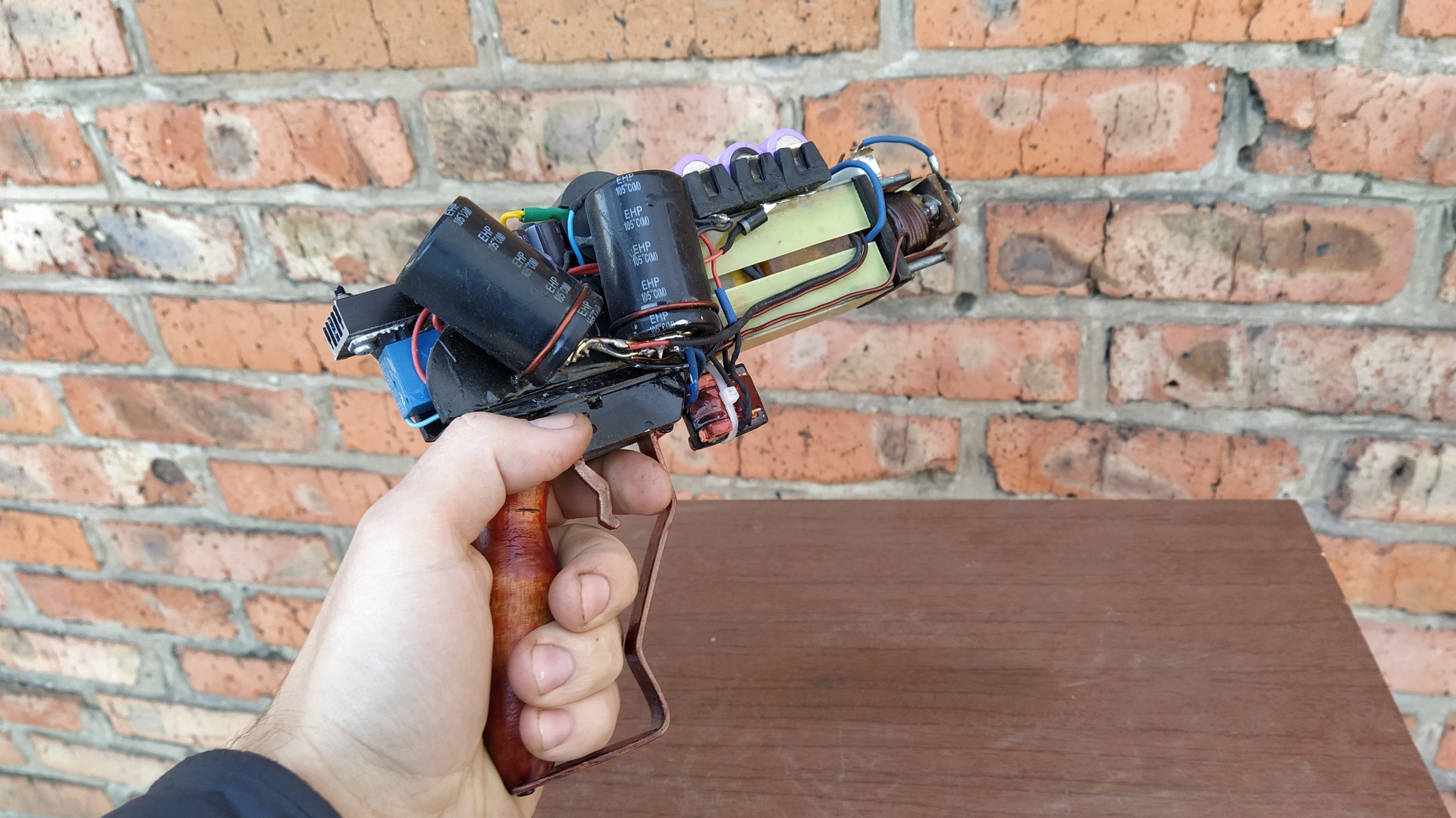 Plasma pistol in the style of Fallout's effect of the Avramenko jet - My, Weapon, Video, Longpost, Coilgun