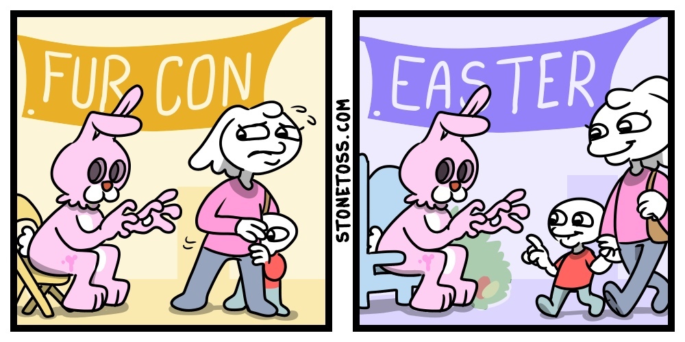 Double standarts - Humor, Furry, Easter Bunny, Comics, Double standarts, Stonetoss