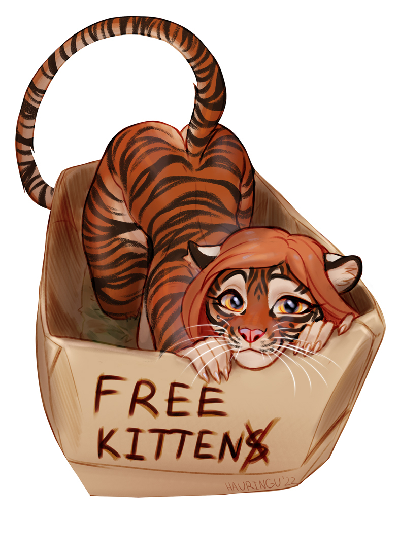 Kittens - NSFW, Furry, Anthro, Art, Furotica, Furry tiger, Hauringu, Longpost