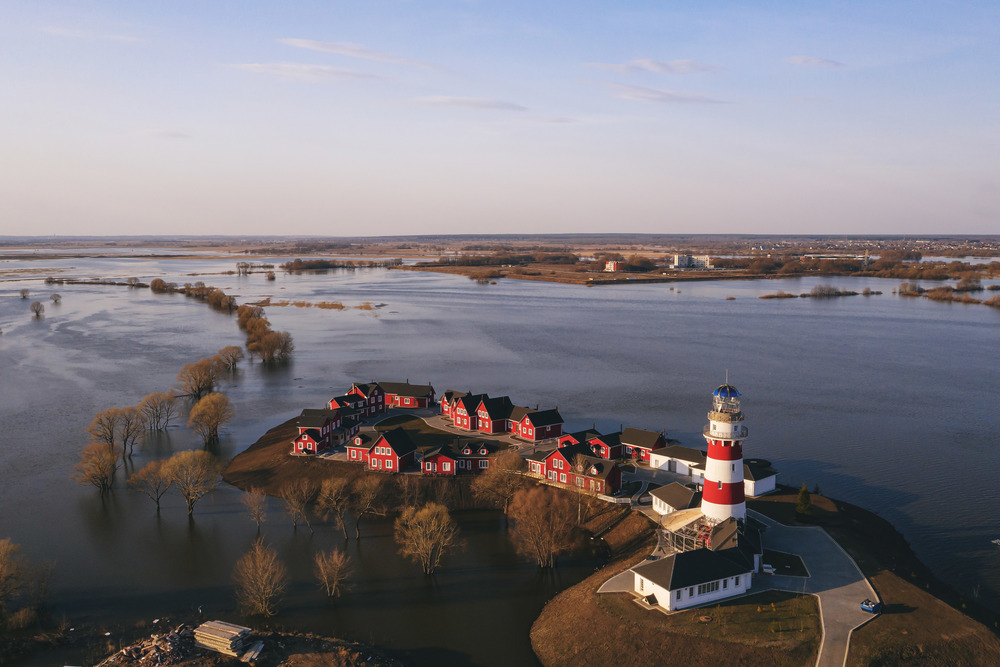 Lighthouse - The photo, Russia, Lighthouse, Oka river, Ryazan Oblast, Village, Longpost