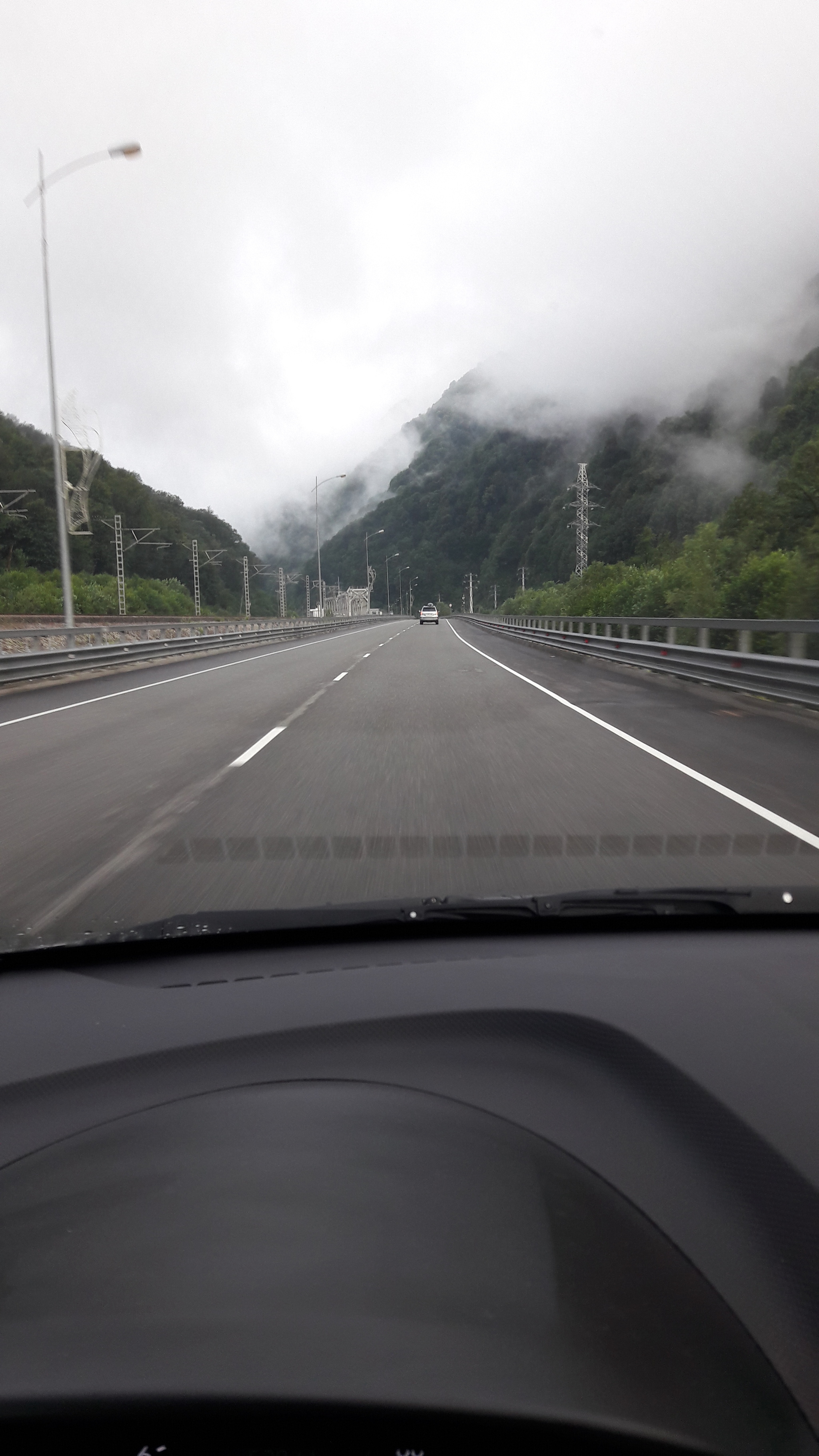 The Road from Heaven - My, Sochi, Road, Krasnaya Polyana, Morning, Clouds