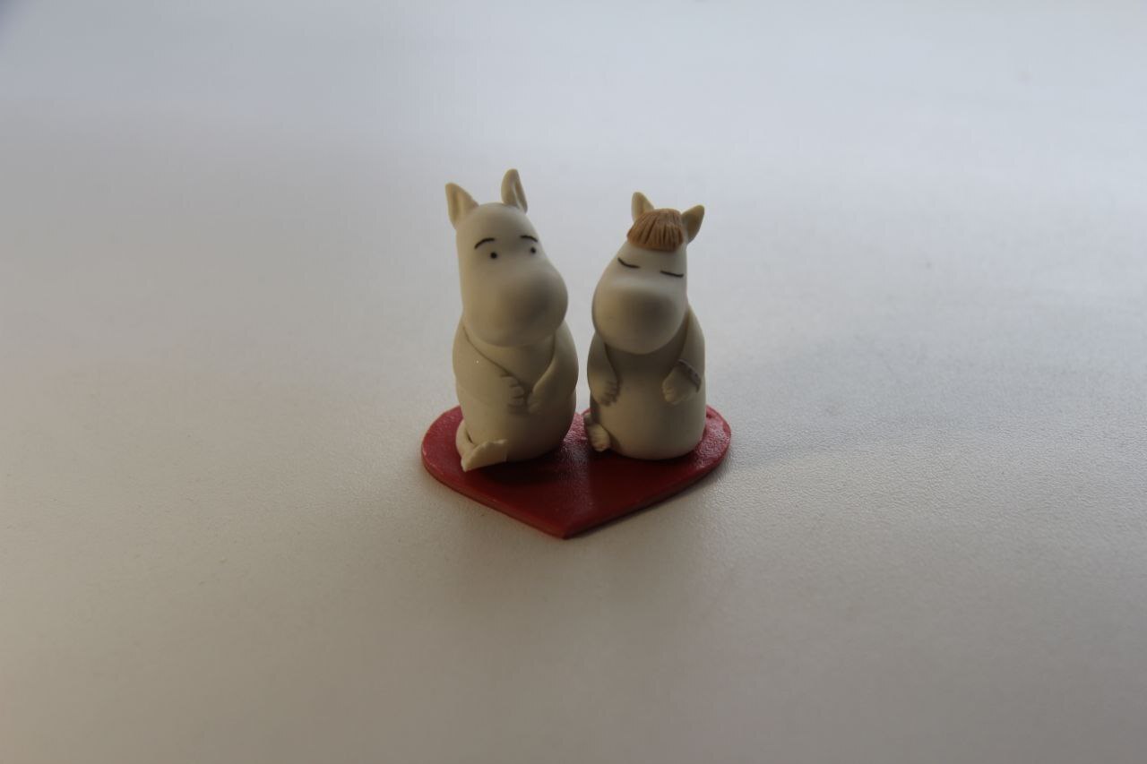 Moomin Troll and Freken Snork - My, Polymer clay, Лепка, Needlework without process, Moomin Trolls, Figurines, Romance, Love, With your own hands, Longpost