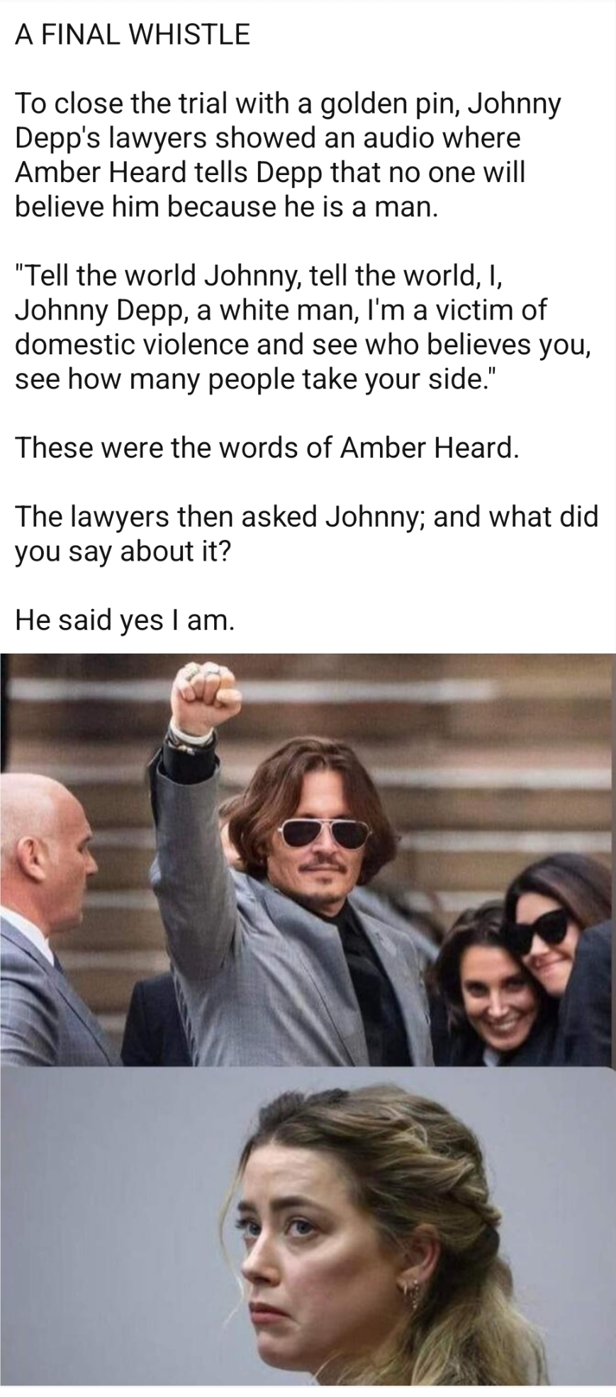 Final whistle - Johnny Depp, Amber Heard, Court, Advocate, Screenshot, news, Longpost