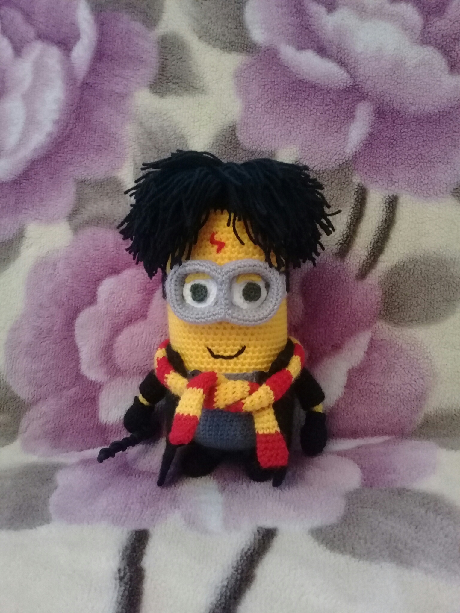 Bin with minions - My, Hobby, Knitted toys, Knitting, Crochet, Needlework without process, Minions, Toys, Longpost