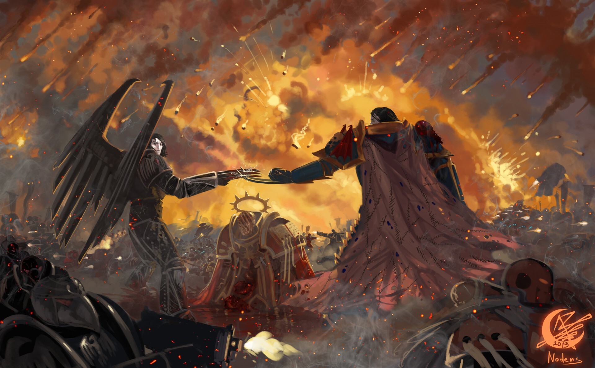Corvus Corax vs Lorgar Aurelian - Warhammer 40k, Wh other, Lorgar Aurelian, Corvus Corax, Longpost, Konrad Curze