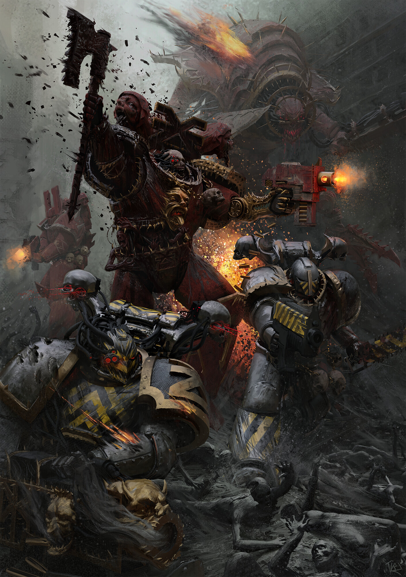 Сталь и Кровь - Warhammer 40k, Wh Art, Chaos Space marines, Iron Warriors, World Eaters, Кхорн