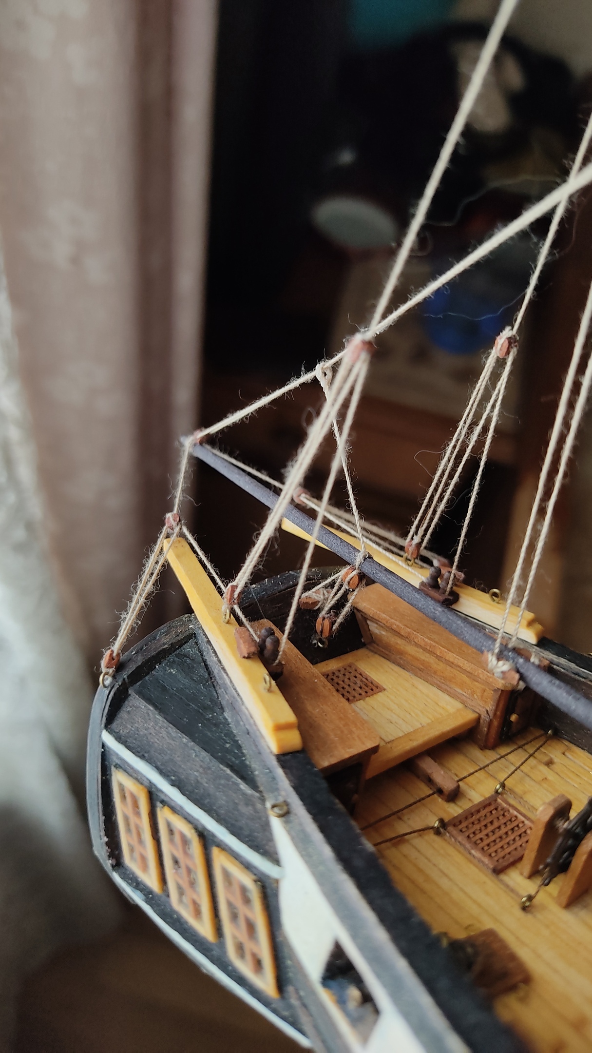 Model of the brig Mercury. Part 10. Still ranging - My, Modeling, Stand modeling, Scale model, Wood products, Longpost