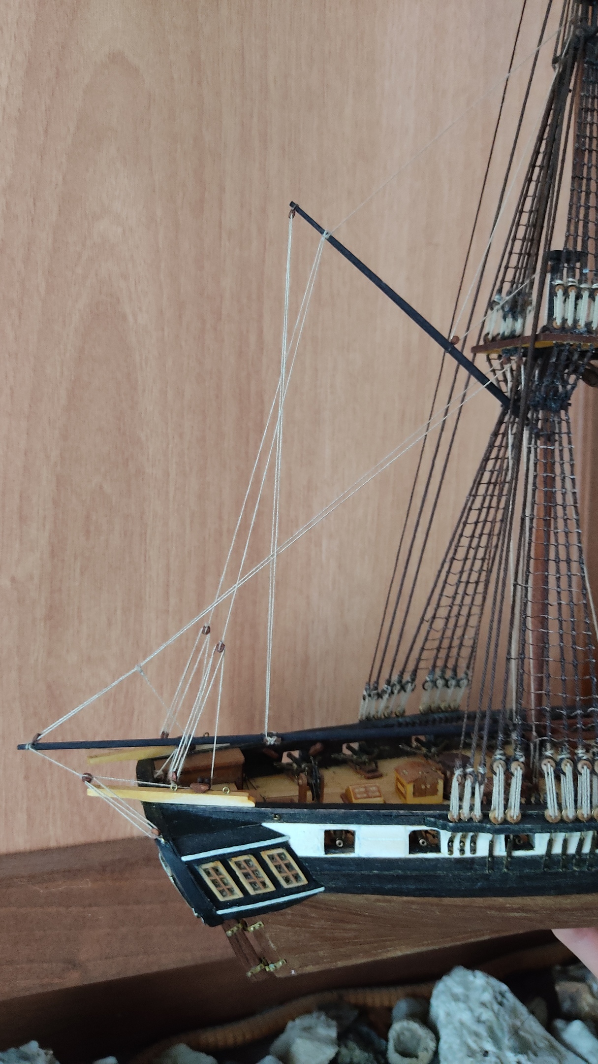 Model of the brig Mercury. Part 10. Still ranging - My, Modeling, Stand modeling, Scale model, Wood products, Longpost