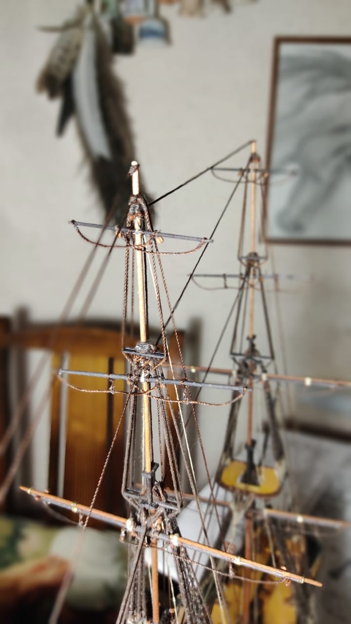 Model of the brig Mercury. Part 10. Still ranging - My, Modeling, Stand modeling, Scale model, Wood products, Longpost