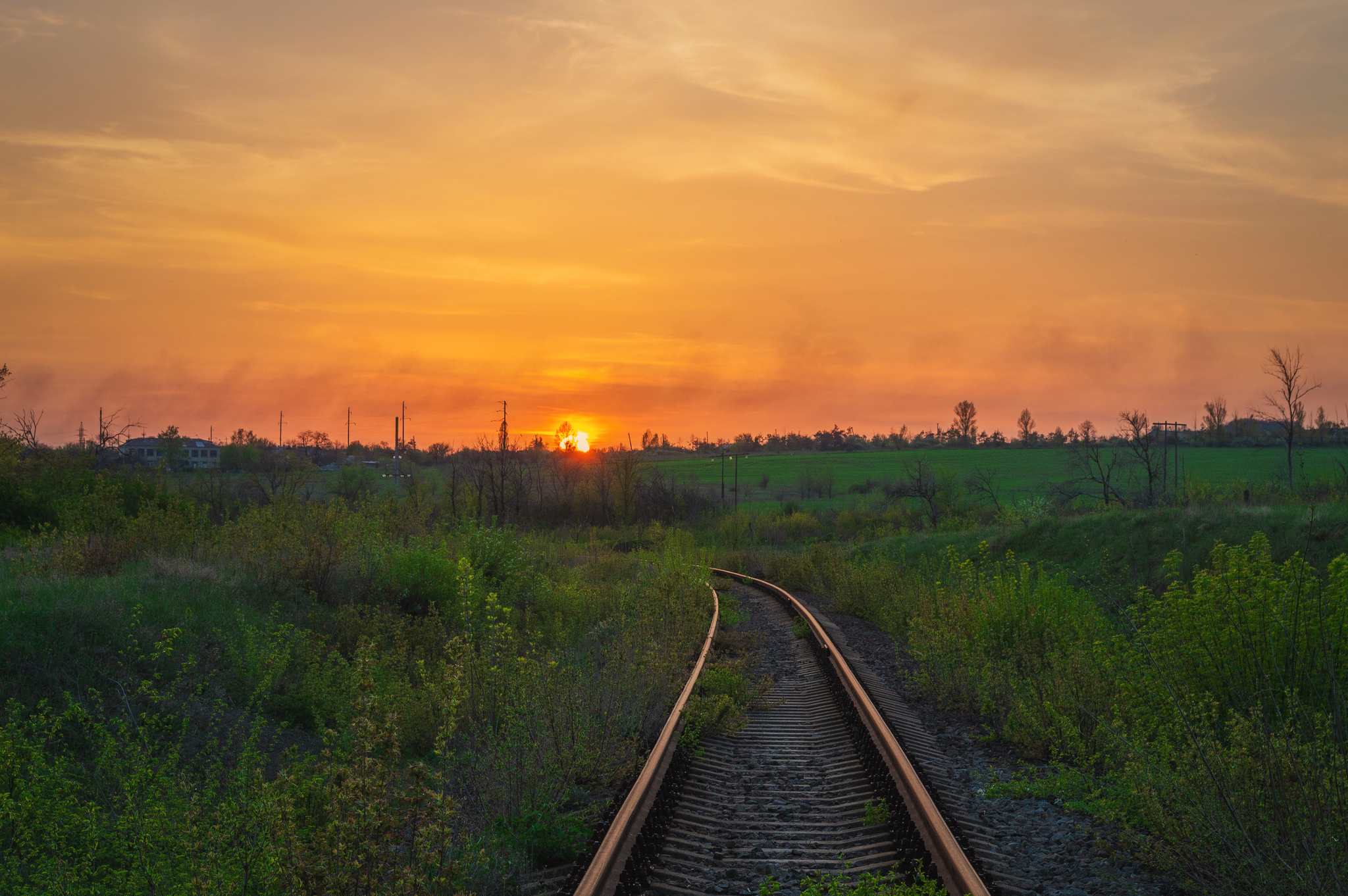 Ah, I'd take a ride... - My, Photographer, Nikon, Landscape, The photo, Railway, Sunset