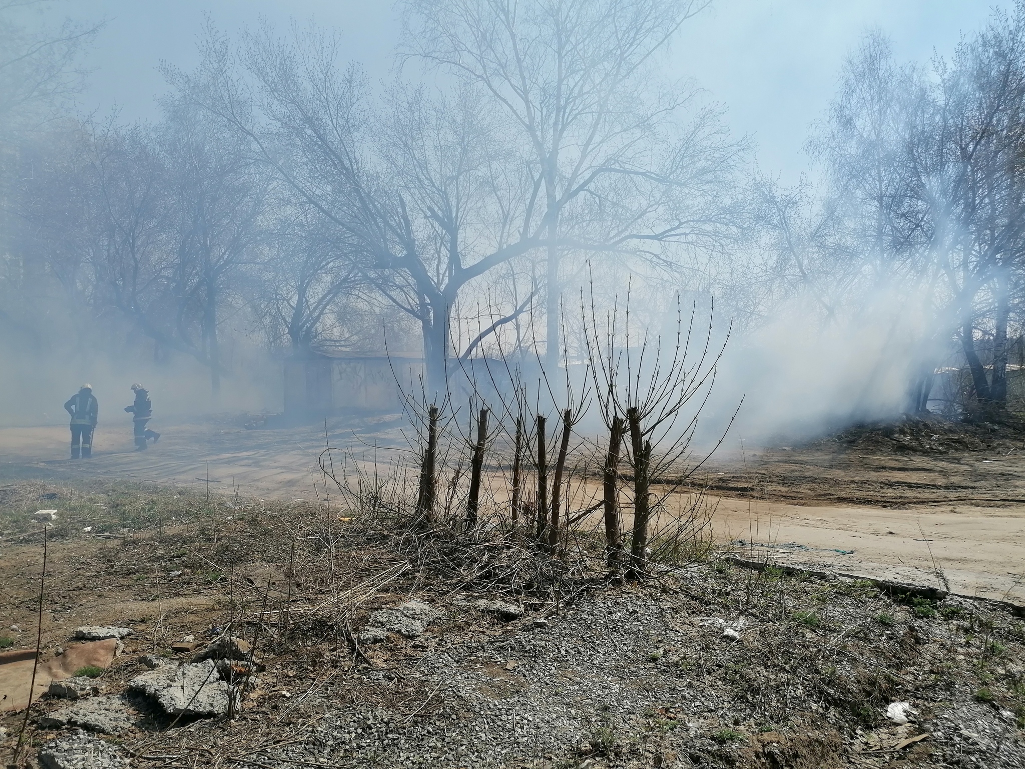 Kids set fire to grass - My, Novosibirsk, Fire, Grass, Garbage, Incident