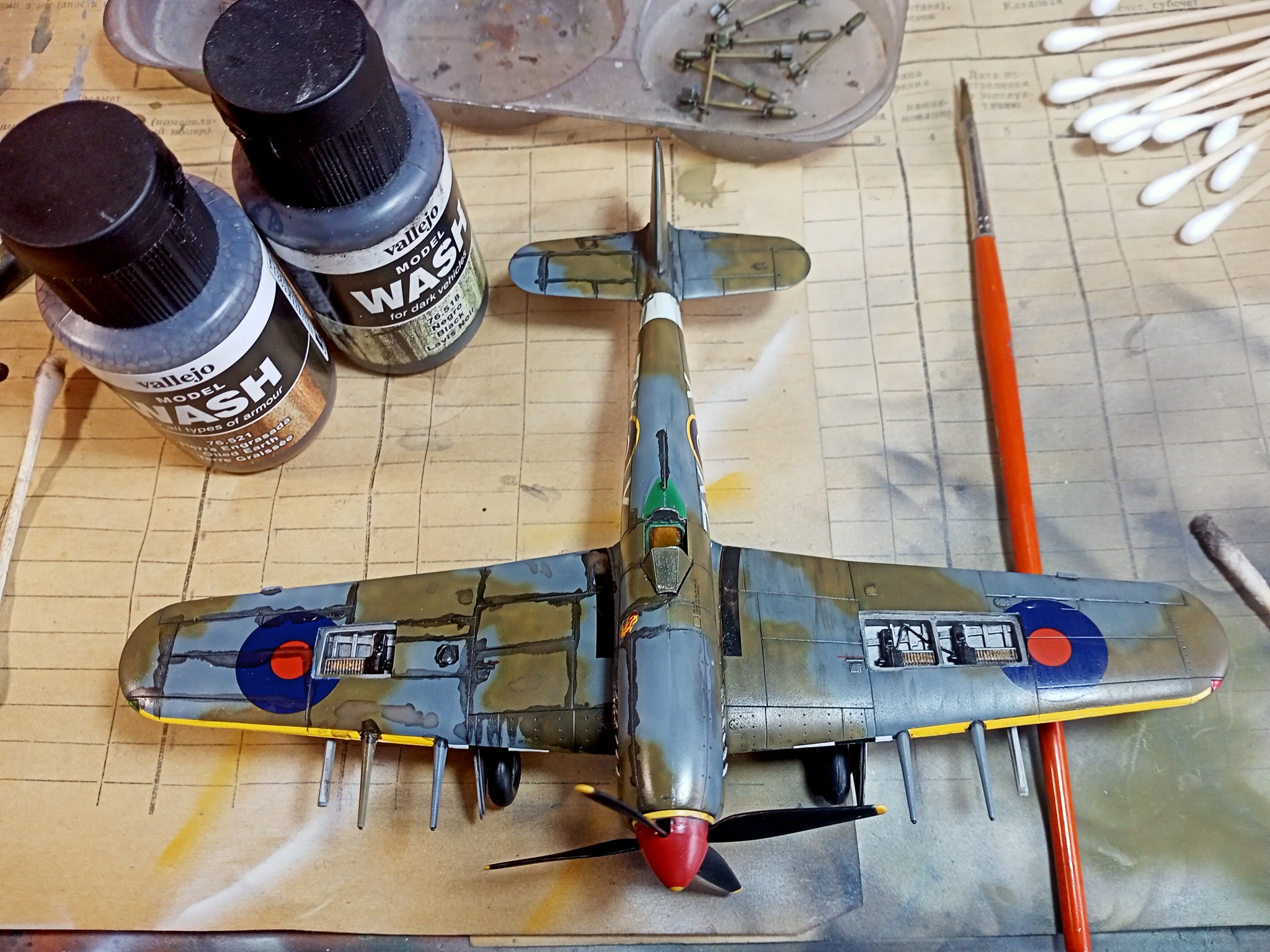 Hawker Typhoon IB (1/72 Airfix). Заметки по сборке - Моё, Стендовый моделизм, Моделизм, Масштабная модель, Хобби, Миниатюра, Покраска миниатюр, Своими руками, Рукоделие с процессом, Рукоделие, Авиация, Вторая мировая война, Самолет, Сборная модель, Сборка, Аэрография, Обзор, Истребитель, Англия, Великобритания, Тайфун, Длиннопост