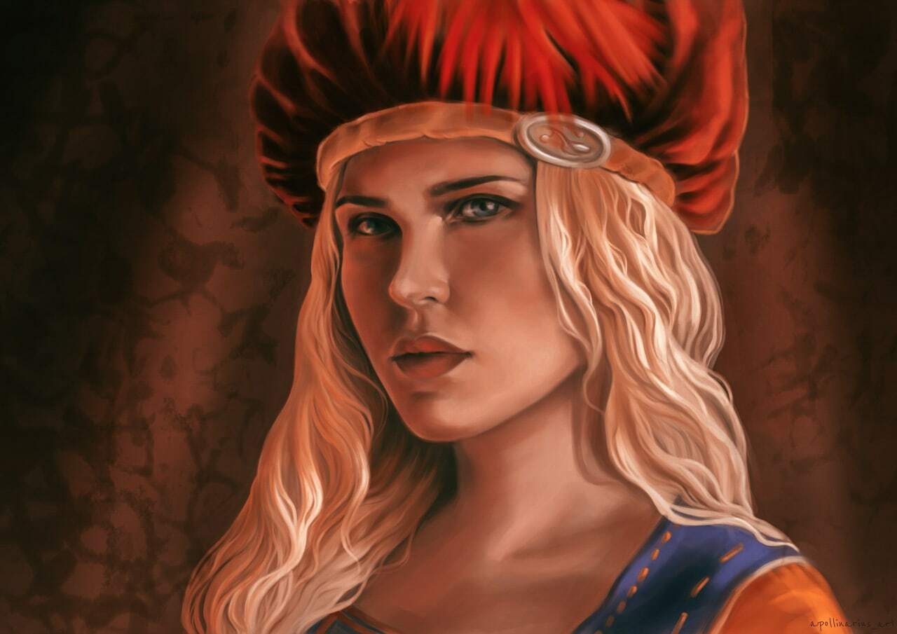 Priscilla - My, Digital drawing, Art, Portrait, Portrait by photo, The Witcher 3: Wild Hunt, Witcher, Bard, Priscilla, Song of Priscilla, Game art, Fantasy, Characters (edit)