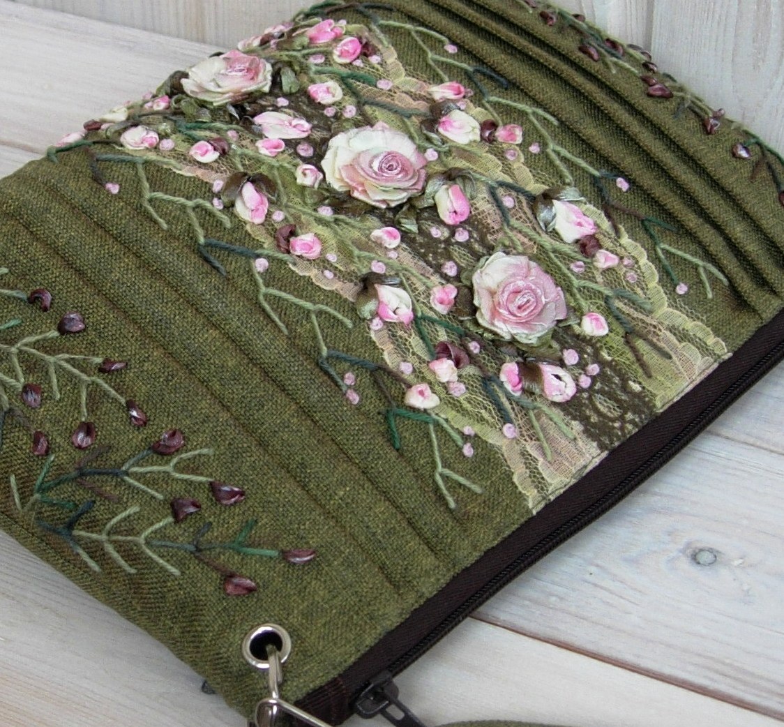 Forest princess - My, Сумка, Lady's bag, Embroidery, Embroidery with ribbons, Handmade, Оригинально, Longpost