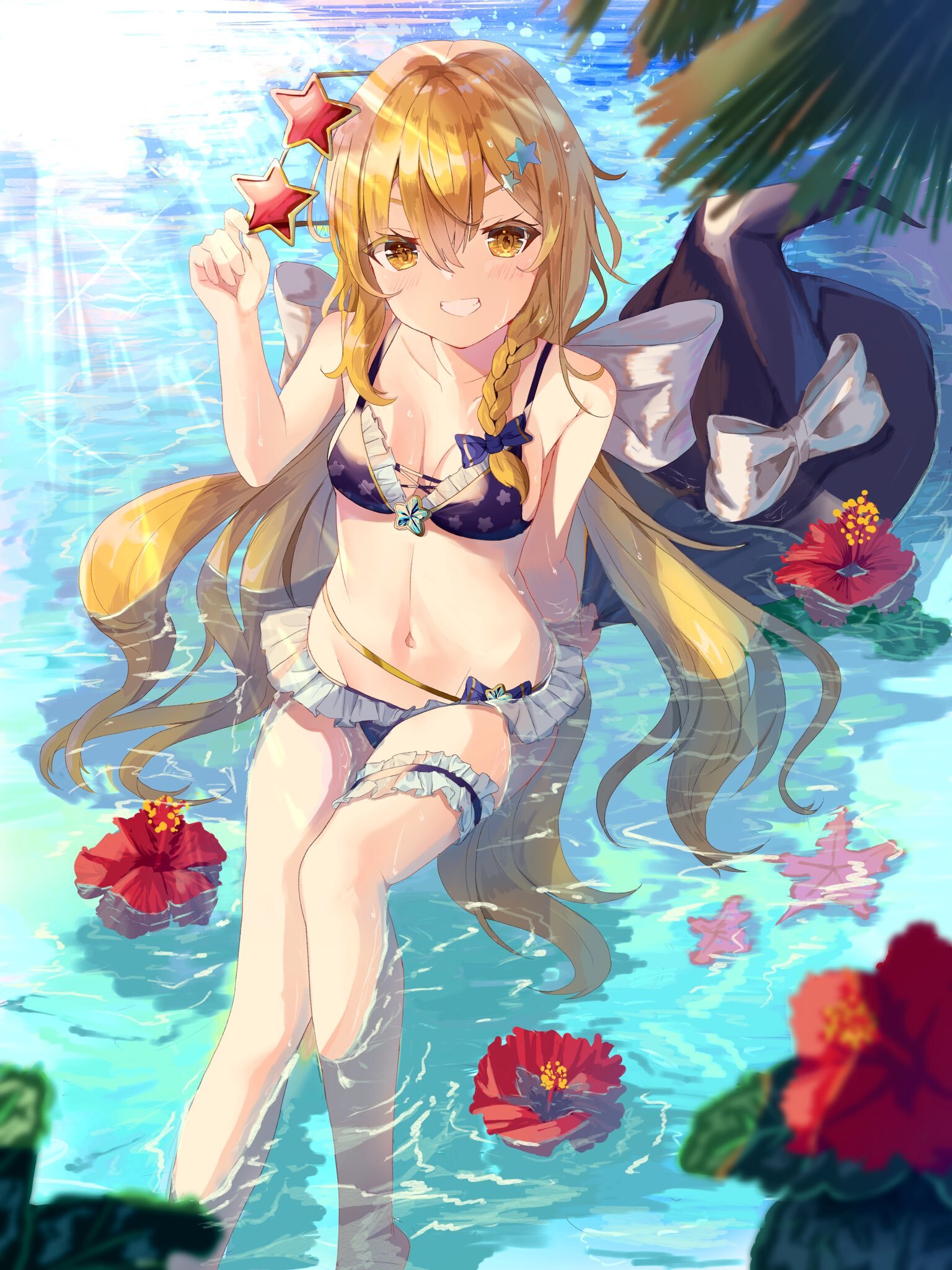 Kirisame Marisa - NSFW, Touhou, Kirisame Marisa, Аниме, Anime Art, Купальник, Сиськи, Рисованная эротика, Эротика, Mugicho