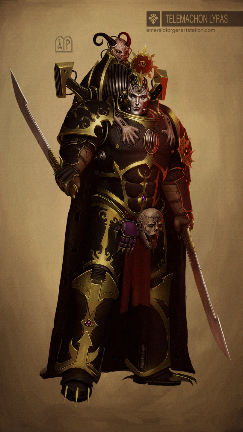 Ezekarion, Abaddon's retinue - Warhammer 40k, Wh Art, Chaos space marines, Black legion, Longpost