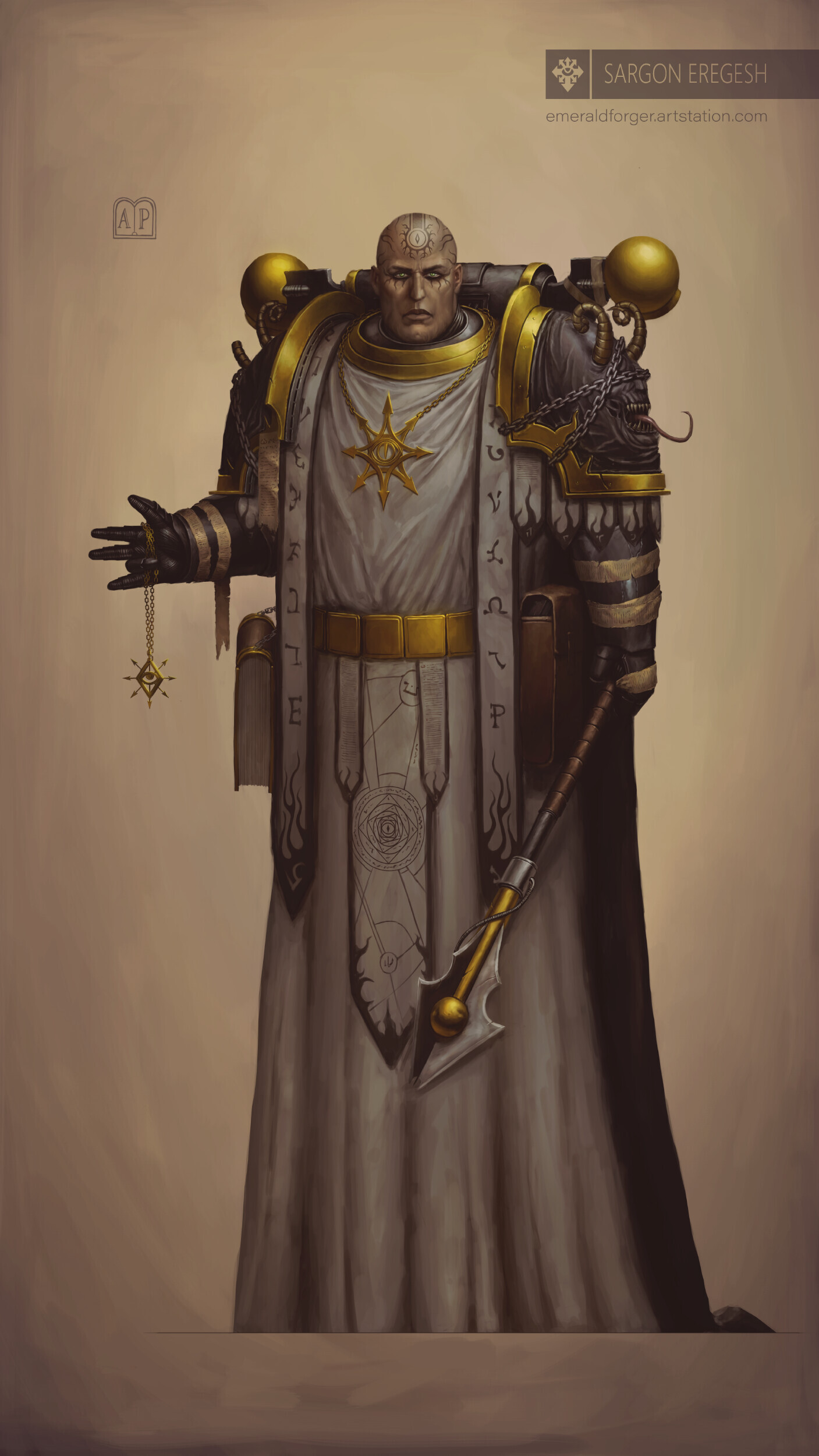 Ezekarion, Abaddon's retinue - Warhammer 40k, Wh Art, Chaos space marines, Black legion, Longpost