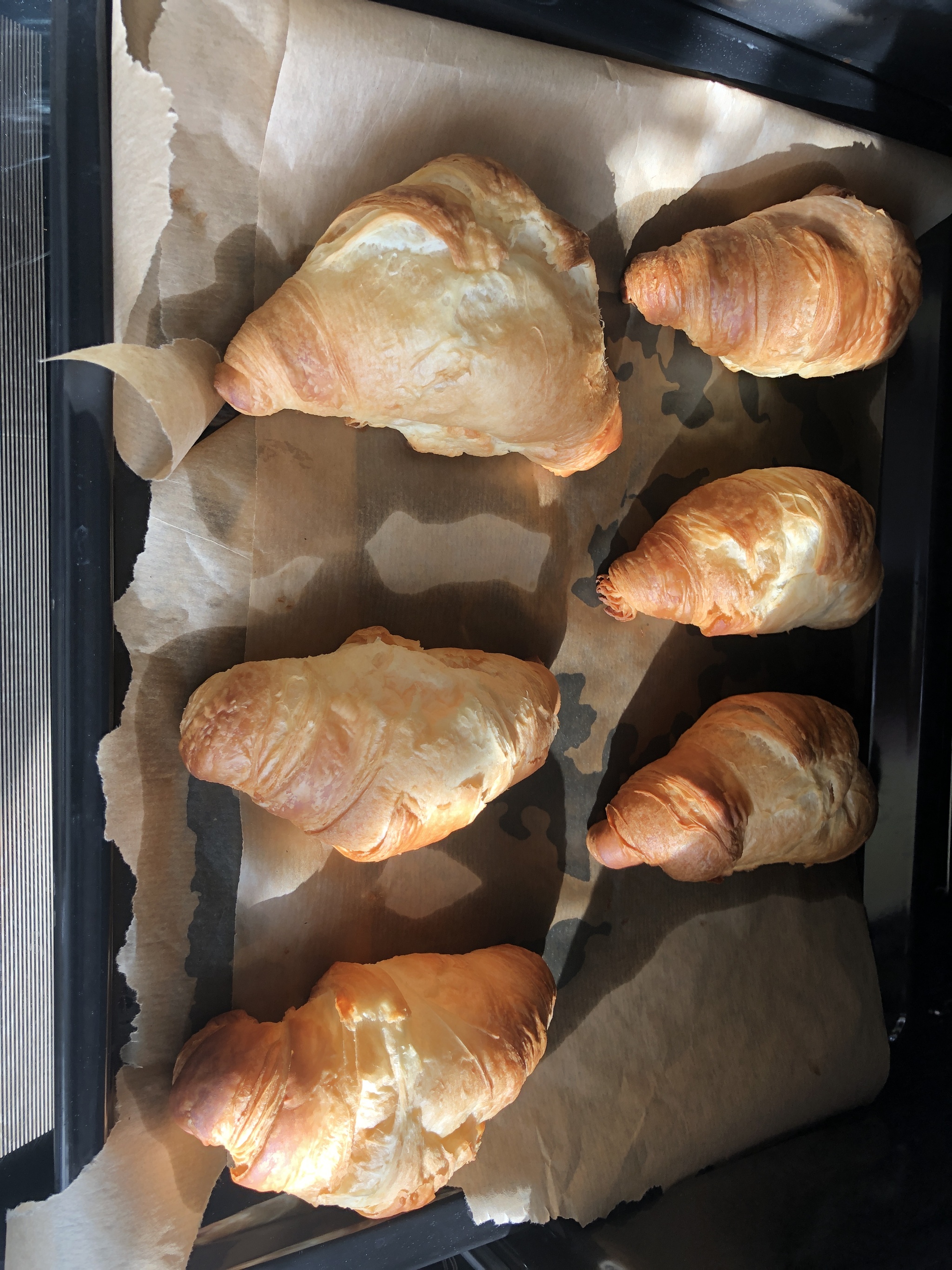 Croissant is ready, it remains to brew coffee - My, Bakery products, Preparation, Croissants, Coffee, Good morning