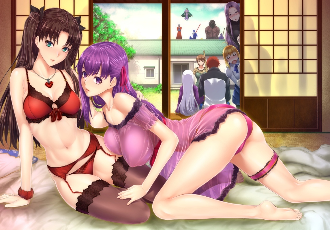 Что творится-то? - NSFW, Аниме, Anime Art, Fate, Fate-Stay Night, Tohsaka Rin, Matou Sakura, Artoria Pendragon, Emiya Shirou, Medusa Gorgon, Cu chulainn, Medea, Fujimura Taiga, Illyasviel Von Einzbern, Нижнее белье