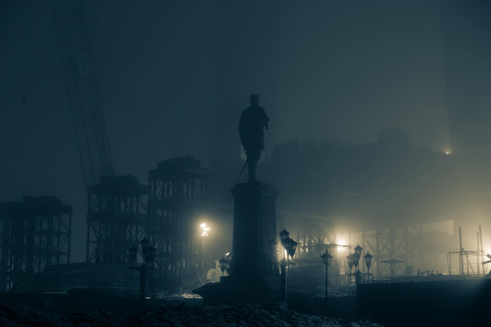 Night haze - My, The photo, Fog, Novosibirsk, Panasonic Lumix, Night shooting, Longpost