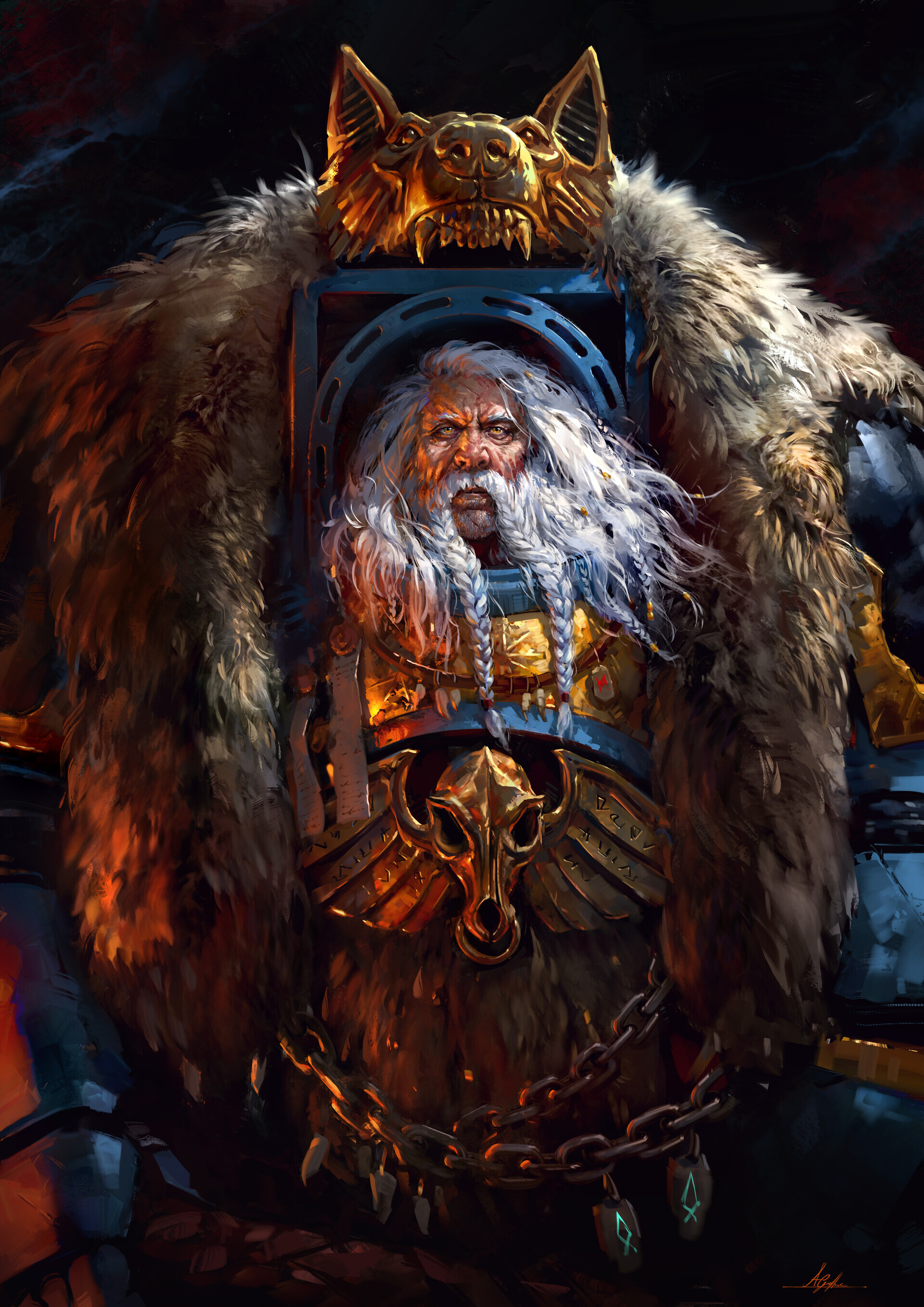 Logan Grimnar - Wh Art, Warhammer 40k, Фенрис, Adeptus Astartes, Space wolves, Logan Grimnar